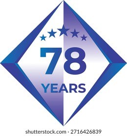 78 Years Anniversary Badge Five Star