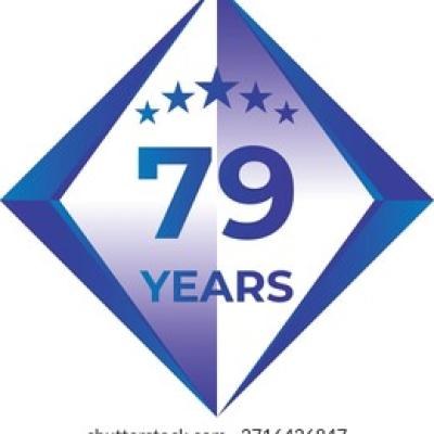 79 Years Anniversary Badge Five Star