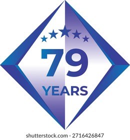 79 Years Anniversary Badge Five Star