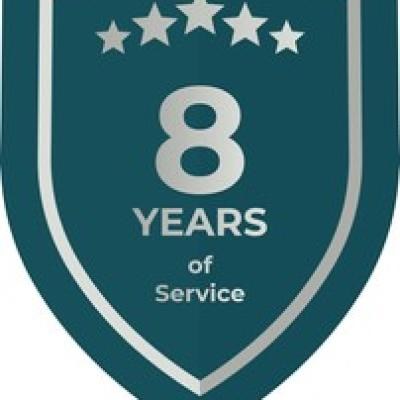 8 Years Service Teal Shield