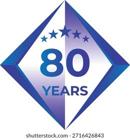80 Years Anniversary Badge Five Star