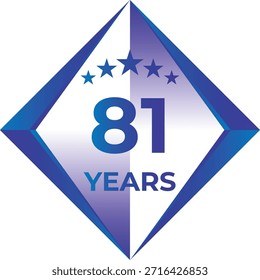 81 Years Anniversary Badge Five Star