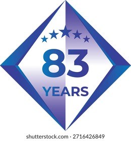 83 Years Anniversary Badge Five Star