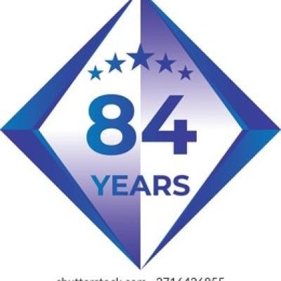 84 Years Anniversary Badge Five Star