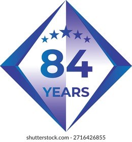 84 Years Anniversary Badge Five Star