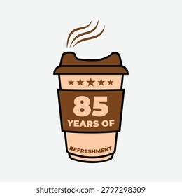 85 Years Refreshment Coffee Cup