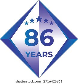 86 Years Anniversary Badge Five Star