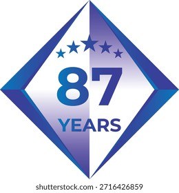87 Years Anniversary Badge Five Star