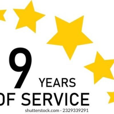 9 Years Service Experience Tag - find similar on Vector Stock