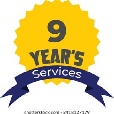 9 Years Services Badge - find similar on iStock