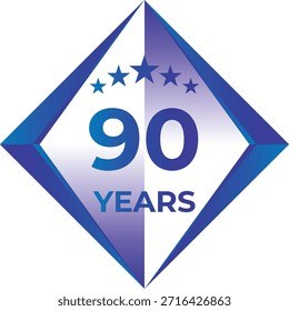 90 Years Anniversary Badge Five Star