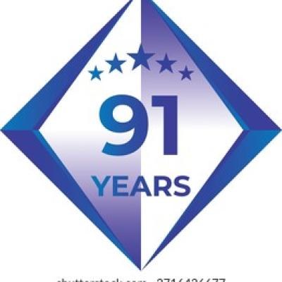 91 Years Anniversary Badge Five Star
