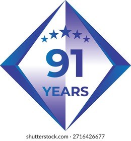 91 Years Anniversary Badge Five Star