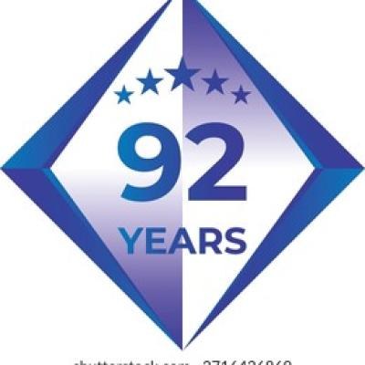 92 Years Anniversary Badge Five Star - find similar on Vector Stock