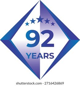 92 Years Anniversary Badge Five Star