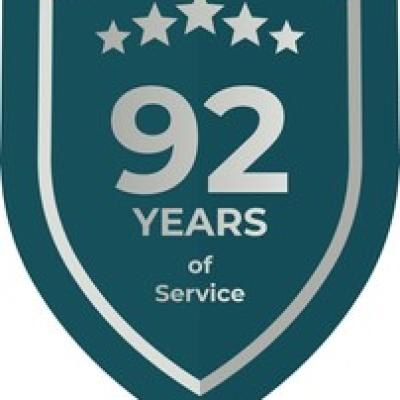 92 Years Service Teal Shield - find similar on Dreamstime