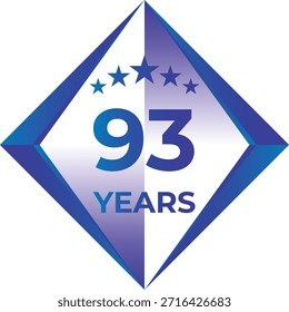 93 Years Anniversary Badge Five Star