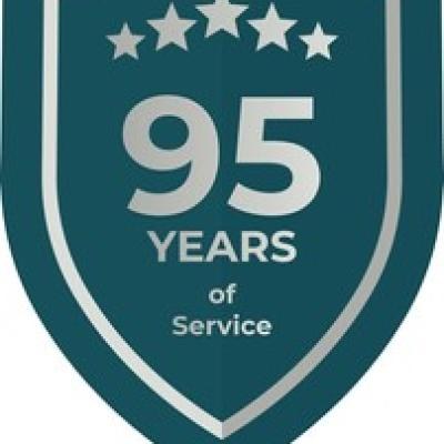 95 Years Service Teal Shield