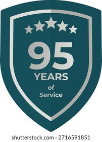 95 Years Service Teal Shield