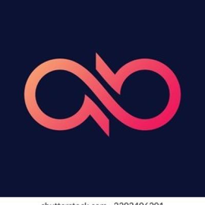 Aa Letter Mark Infinity Logo Coral Pink Gradient