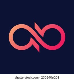 Aa Letter Mark Infinity Logo Coral Pink Gradient