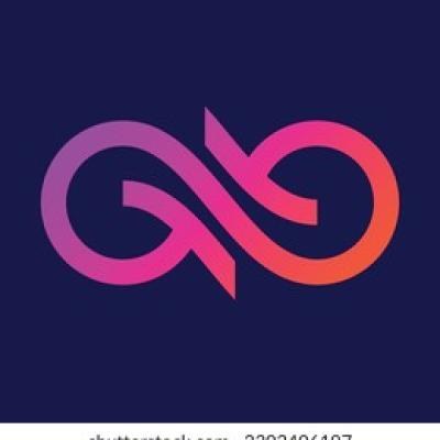 Aa Letter Mark Infinity Logo Purple Orange Gradient
