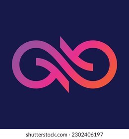 Aa Letter Mark Infinity Logo Purple Orange Gradient