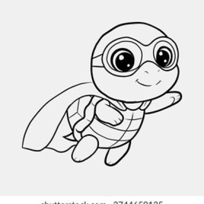 Adorable Superhero Baby Turtle Wearing