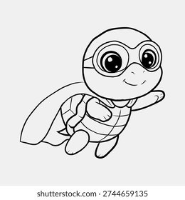 Adorable Superhero Baby Turtle Wearing
