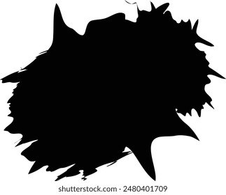 Black Ink Blot with Long Bottom Spike