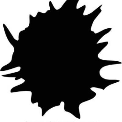 Black Ink Blot with Long Left Streaks