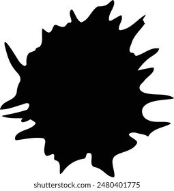 Black Ink Blot with Long Left Streaks