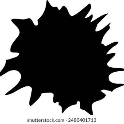Black Ink Blot with Pointed Petal Edges - find similar on iStock