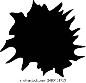 Black Ink Blot with Pointed Petal Edges