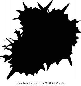 Black Ink Blot with Spikes on Right Side