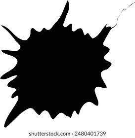Black Ink Blot with Two Long Spikes