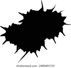 Black Ink Splash Blob with Short Spikes