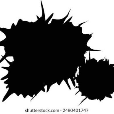 Black Ink Splash Blot with Small Droplet - find similar on Shutterstock