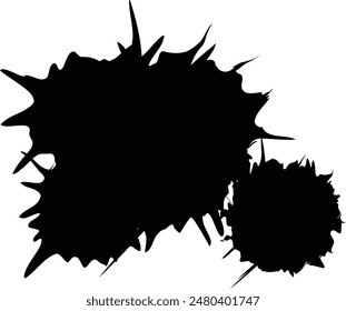 Black Ink Splash Blot with Small Droplet