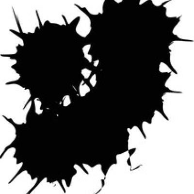 Black Ink Splash Ring with Center Gap