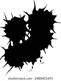 Black Ink Splash Ring with Center Gap