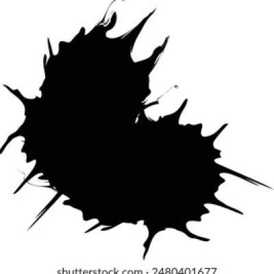 Black Ink Splash with Curved Hollow Bite