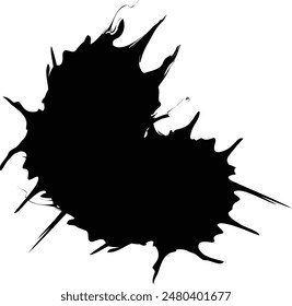 Black Ink Splash with Curved Hollow Bite