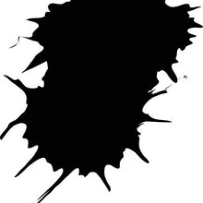 Black Ink Splash with Jagged Left Side Spikes
