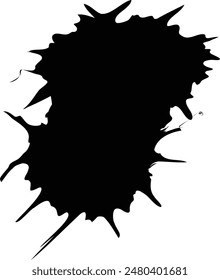 Black Ink Splash with Jagged Left Side Spikes