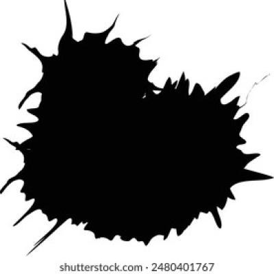 Black Ink Splash with Notch and Spikes