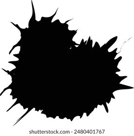 Black Ink Splash with Notch and Spikes