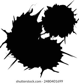 Black Ink Splash with Round Blob Top Right
