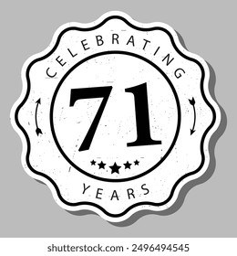 Celebrating 71 Years Experience Badge