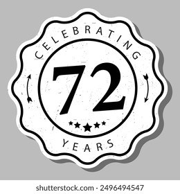 Celebrating 72 Years Experience Badge